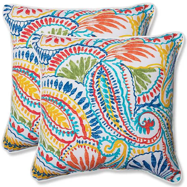 Outdoor Cushions & Pillows-Kirklands Home Multicolor Ummi Outdoor Pillows, Set of 2