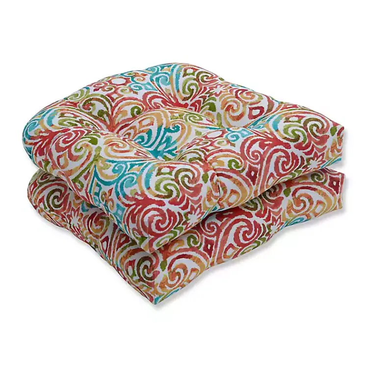 Outdoor Cushions & Pillows-Kirklands Home Corinthian Dapple Wicker Seat Cushions, Set of 2 Multi