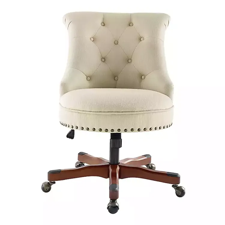 Office Furniture-Kirklands Home Beige Miller Tufted Office Chair Tan