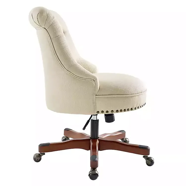 Office Furniture-Kirklands Home Beige Miller Tufted Office Chair Tan