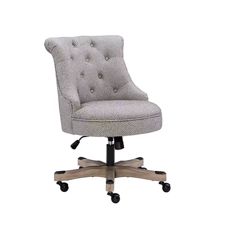 Office Furniture-Kirklands Home Light Miller Tufted Office Chair Gray