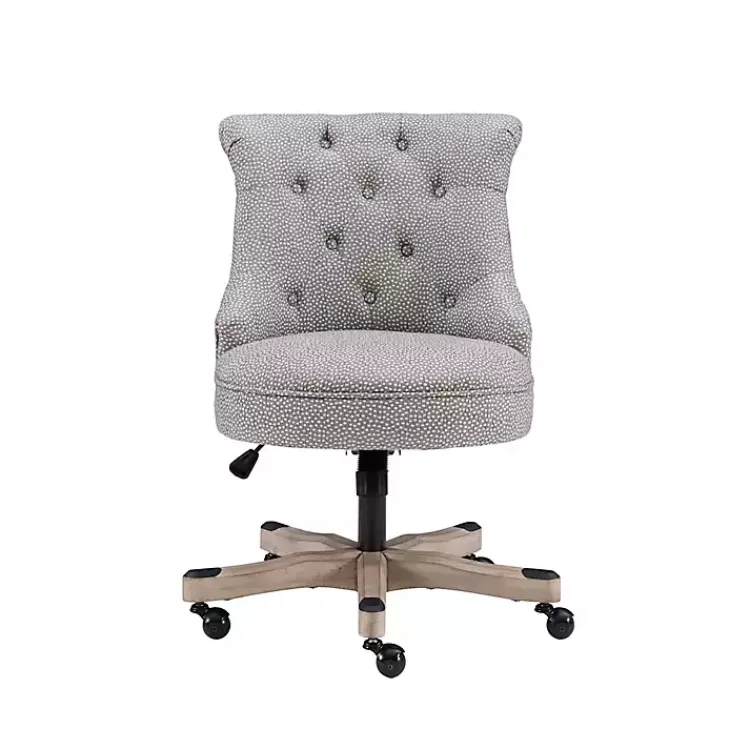 Office Furniture-Kirklands Home Light Miller Tufted Office Chair Gray