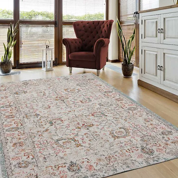 Outdoor Rugs-Kirklands Home Caramel Botanical Indoor/Outdoor Area Rug, 5x7