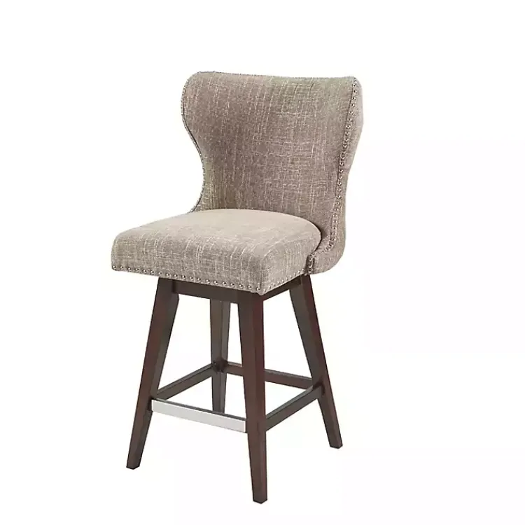 Bar Stools & Counter Height Stools-Kirklands Home Ivey High Wingback Swivel Counter Stool Brown
