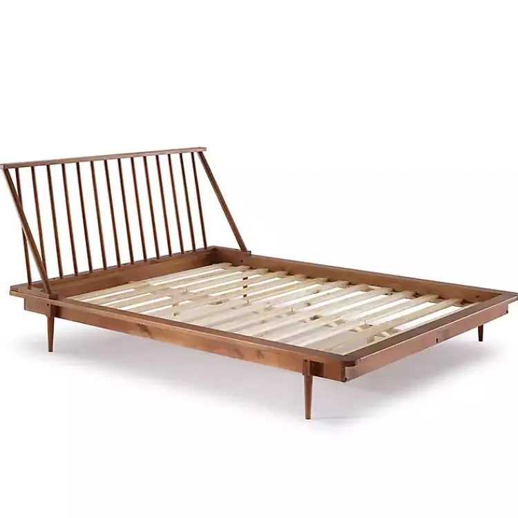 Beds & Headboards-Kirklands Home Caramel Mid-Century Modern Queen Bed Frame Brown