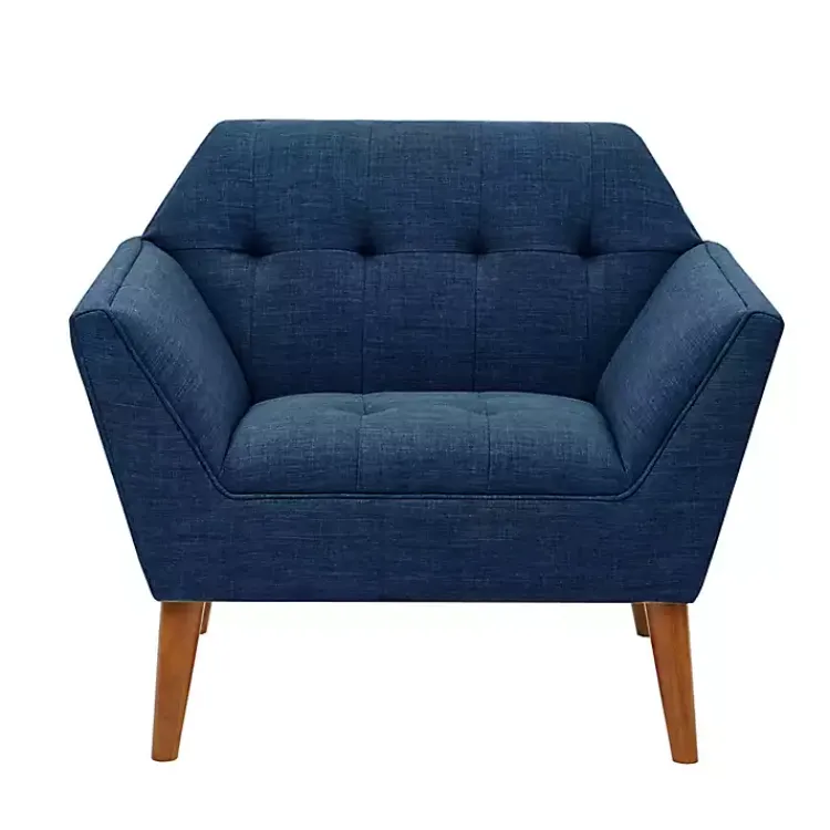 Accent Chairs-Kirklands Home Newman Mid-Century Accent Chair Blue