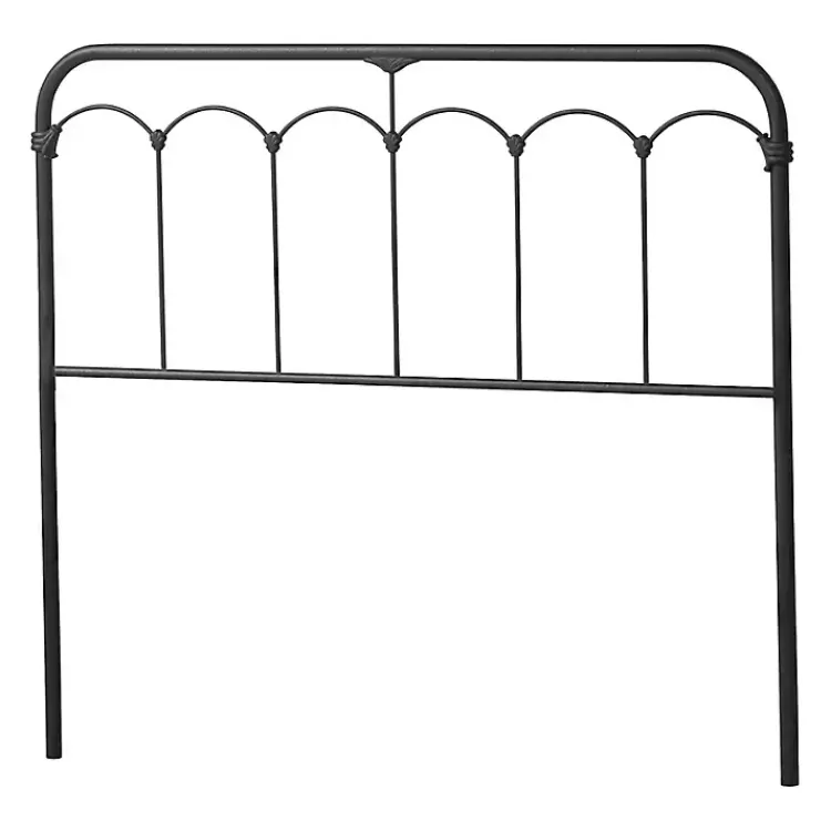 Beds & Headboards-Kirklands Home Scalloped Metal Josie King Headboard Black