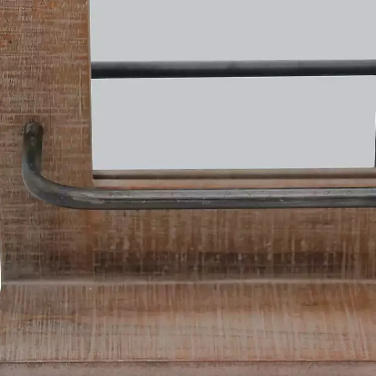 Decorative Mirrors-Kirklands Home Barn Door Mirror with Shelf Brown