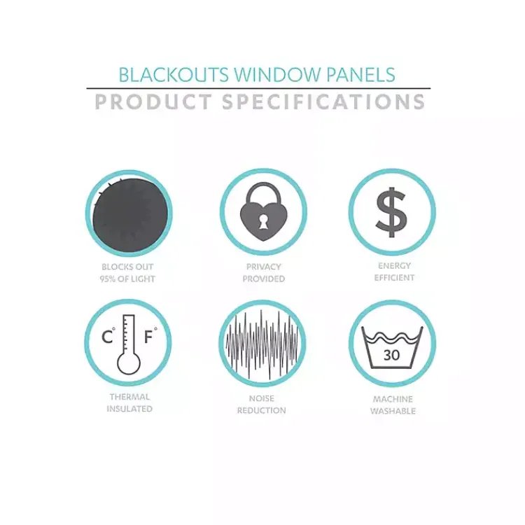 Curtains & Drapes-Kirklands Home Dark Blackout Curtain Panel Set, 108 in. Gray