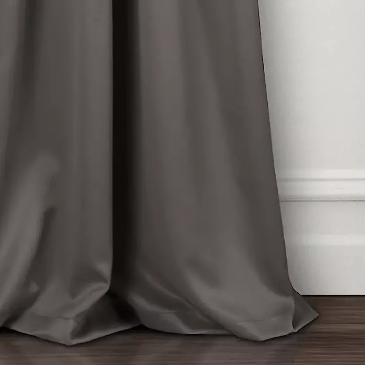 Curtains & Drapes-Kirklands Home Dark Blackout Curtain Panel Set, 120 in. Gray