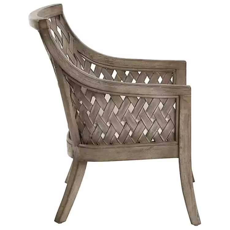 Accent Chairs-Kirklands Home Antique Preston Woven Accent Chair Gray