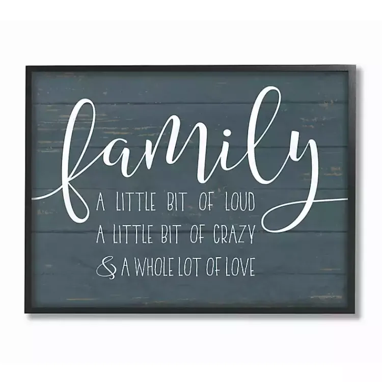 Wall Quotes & Signs-Kirklands Home Loud Crazy Family Framed Art Print Blue