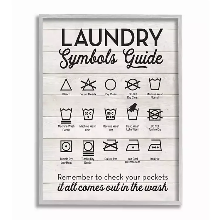 Wall Quotes & Signs-Kirklands Home Laundry Symbols Guide Framed Art Print