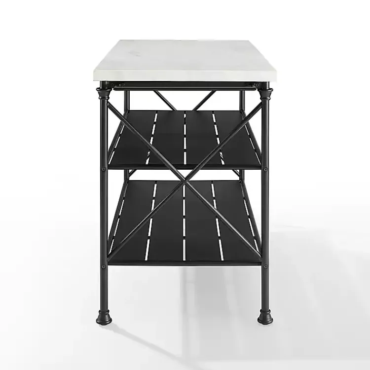 Kitchen Islands & Bar Carts-Kirklands Home Faux Marble Top 3-Tier Melody Kitchen Island