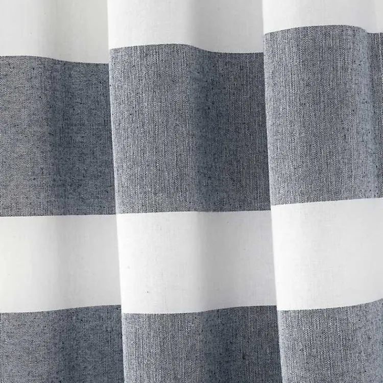 Curtains & Drapes-Kirklands Home Navy Cape Cod Stripe Curtain Panel Set, 84 in.