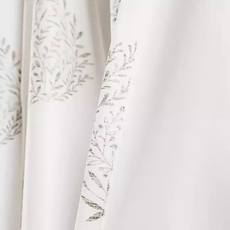 Curtains & Drapes-Kirklands Home Gray Teardrop Leaves Curtain Panel Set, 95 in.