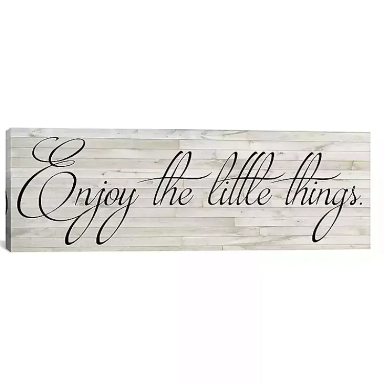 Wall Quotes & Signs-Kirklands Home Enjoy the Little Things Canvas Art Print, 36x12 White