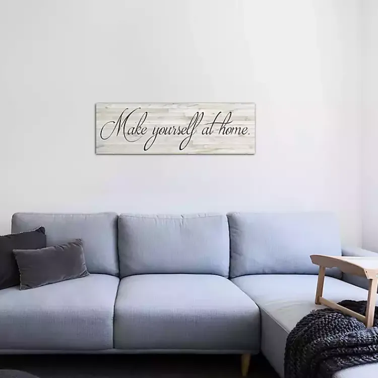 Wall Quotes & Signs-Kirklands Home Make Yourself at Home Canvas Art Print White