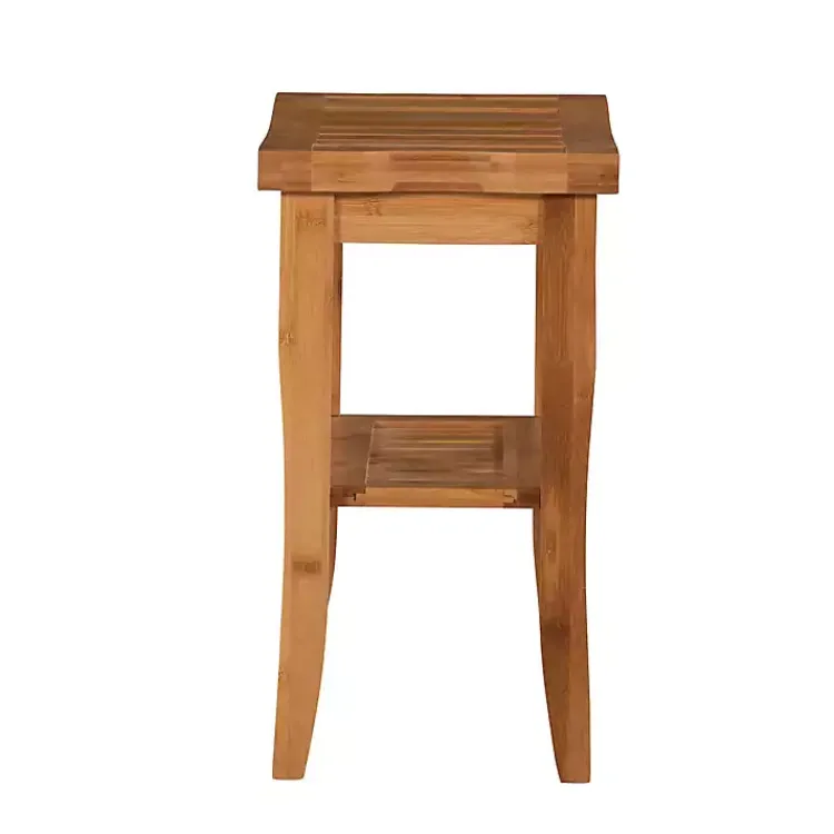 Bathroom Furniture-Kirklands Home Sumter Bamboo Bathroom Stool