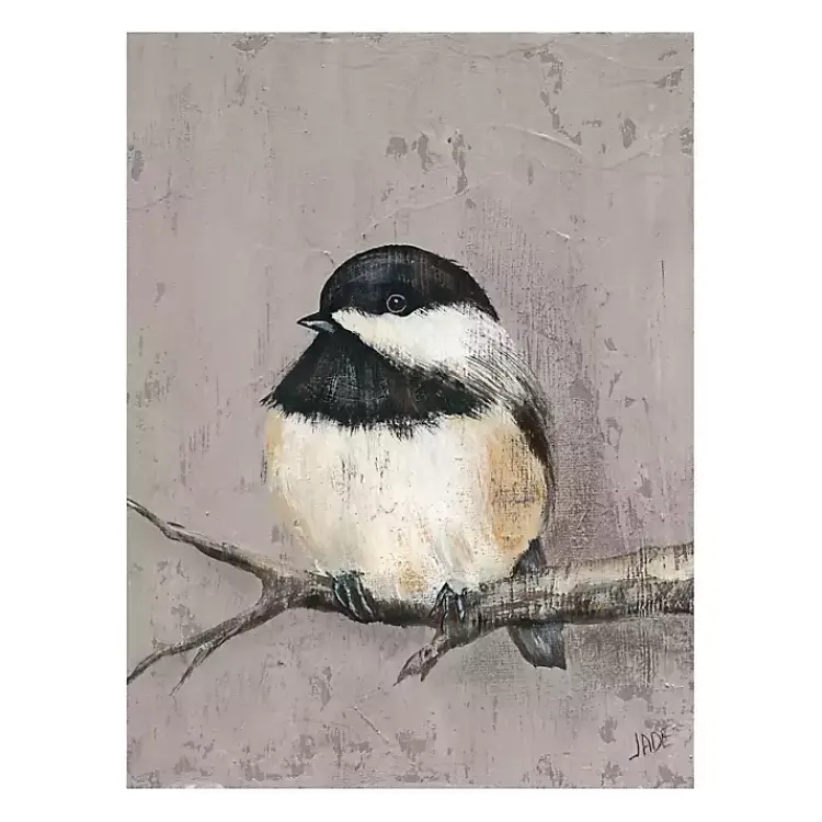 Canvas Art-Kirklands Home Winter Bird IV Giclee Canvas Art Print Gray