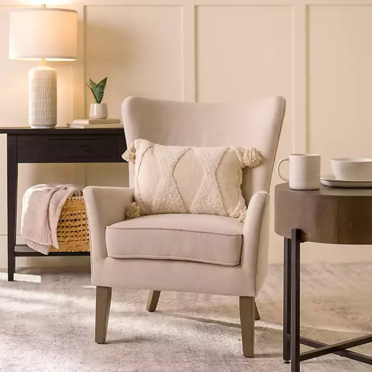 Accent Chairs-Kirklands Home Upholstered Armchair Ivory