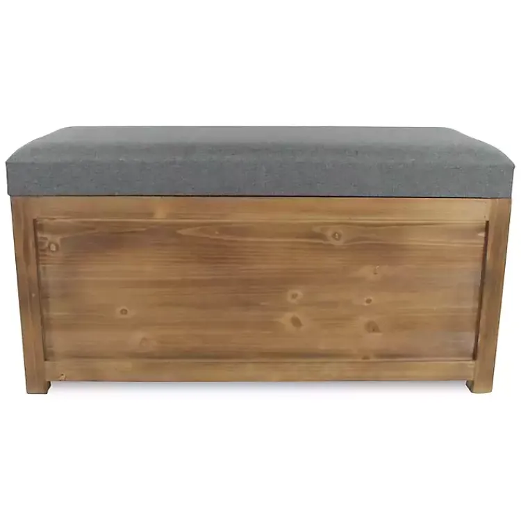 Benches & Ottomans-Kirklands Home Cushioned Storage Benches, Set of 2 Gray