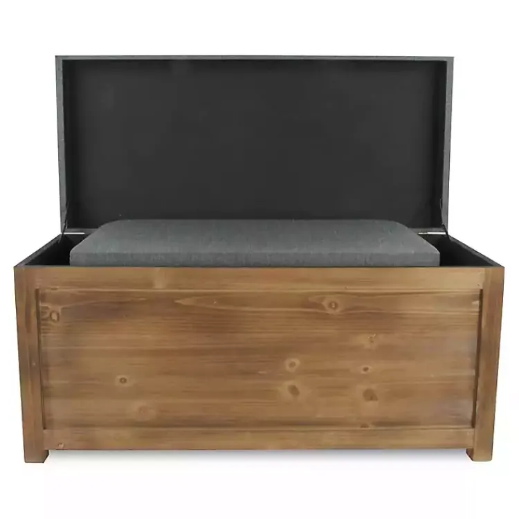 Benches & Ottomans-Kirklands Home Cushioned Storage Benches, Set of 2 Gray