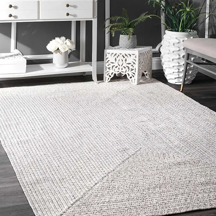 Area Rugs-Kirklands Home Braided Leah Indoor/Outdoor Area Rug, 5x8 Gray