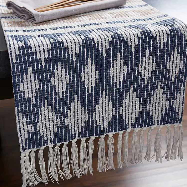Table Linens-Kirklands Home and Stone Southwest Table Runner, 72 in. Blue