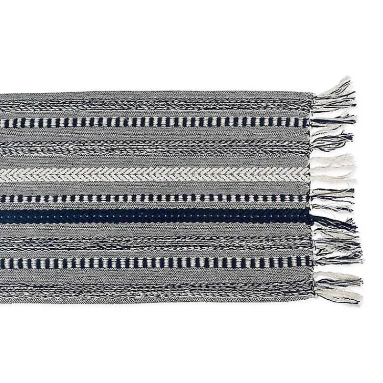 Table Linens-Kirklands Home Navy Braided Stripe Table Runner, 108 in. Blue