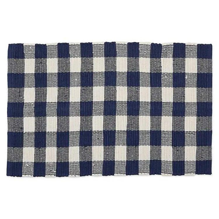 Accent Rugs-Kirklands Home Navy and White Buffalo Check Accent Rug Blue