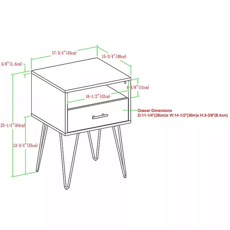 Accent & End Tables-Kirklands Home Dark Walnut Modern Farmhouse Side Table Brown