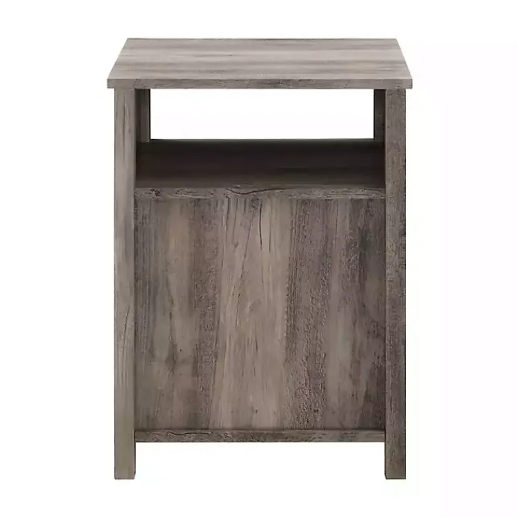 Accent & End Tables-Kirklands Home Wash Grooved Door Side Table Gray