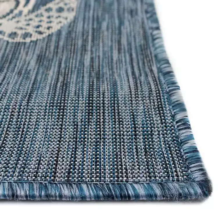 Outdoor Rugs-Kirklands Home Navy Harrison Turtle Indoor/Outdoor Area Rug, 7x9 Blue