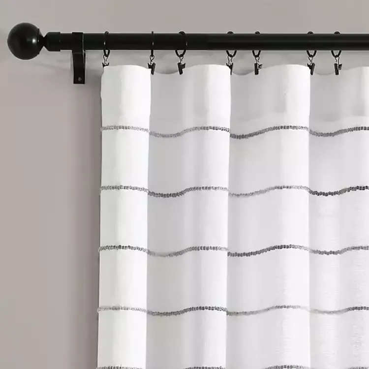 Curtains & Drapes-Kirklands Home Gray Ombre Stripe Curtain Panel Set, 84 in.