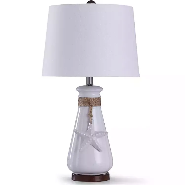Table Lamps-Kirklands Home Seaside Rope Tie Table Lamp White