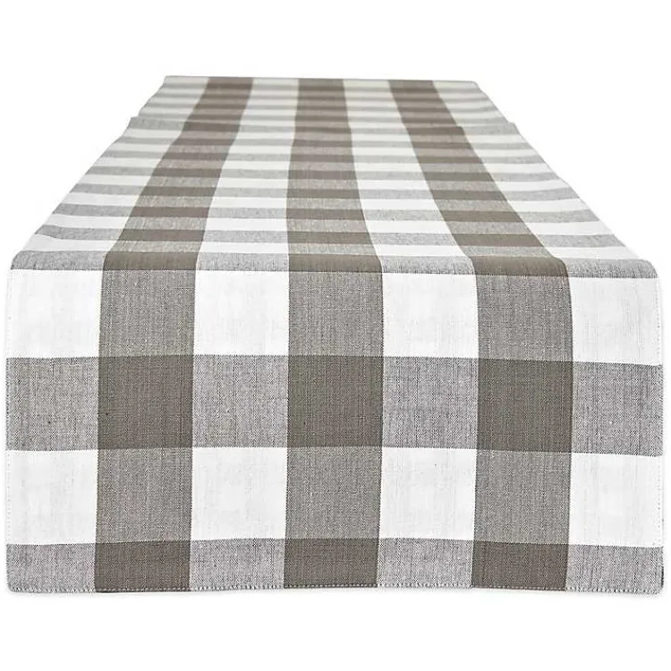 Table Linens-Kirklands Home Reversible Gray and White Table Runner, 14x108
