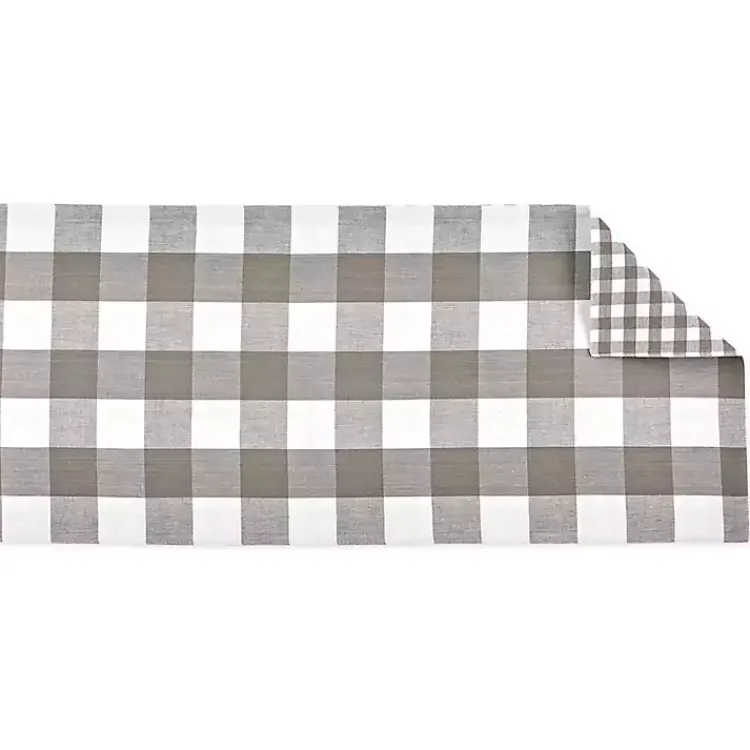 Table Linens-Kirklands Home Reversible Gray and White Table Runner, 14x108