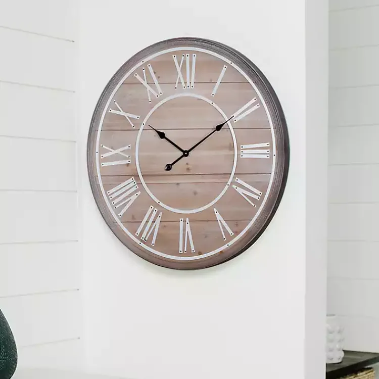 Clocks-Kirklands Home Rustic Charm Wood Wall Clock