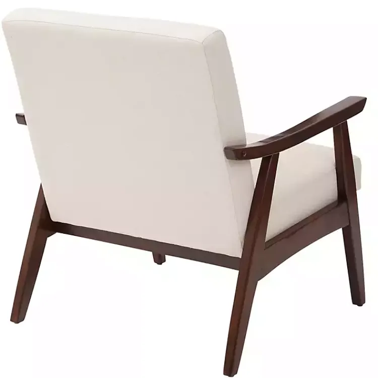 Accent Chairs-Kirklands Home Linen Mid-Century Desmond Accent Chair White
