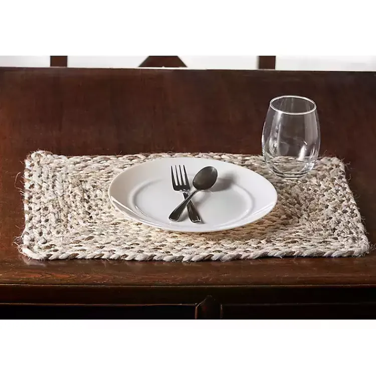 Table Linens-Kirklands Home Bleach and Natural Woven Placemats, Set of 4 Tan
