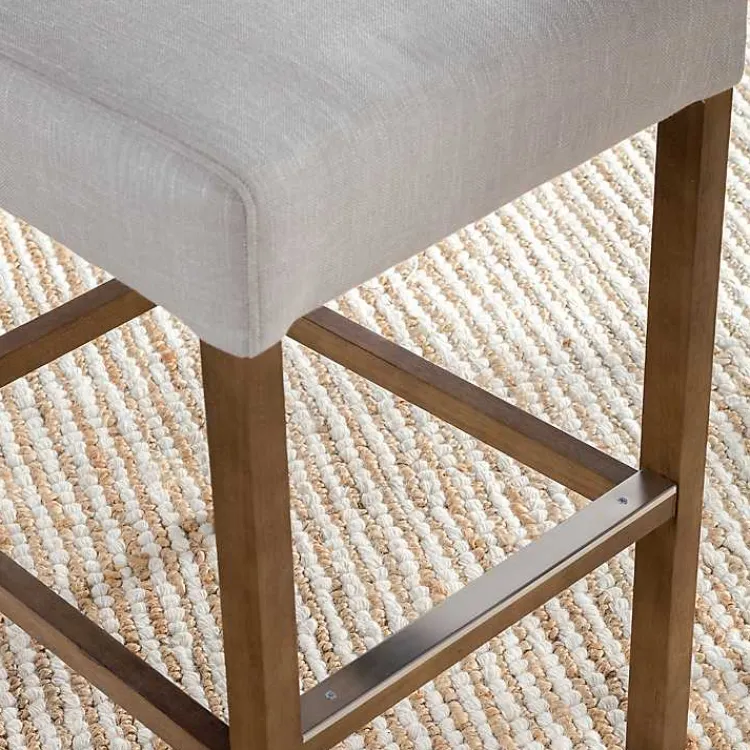 Bar Stools & Counter Height Stools-Kirklands Home Cream Button Tufted Kia Barstool Ivory