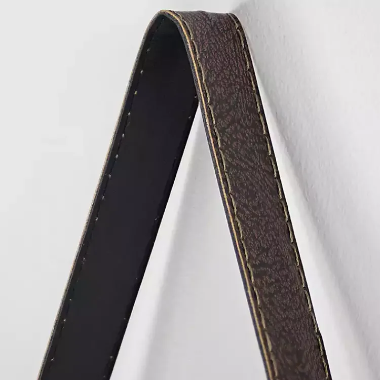 Shelves-Kirklands Home Metal Circle Wall Shelf with Leather Strap