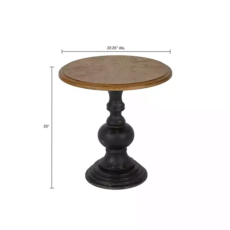 Accent & End Tables-Kirklands Home Brown and Black Wooden Hemlock Accent Table