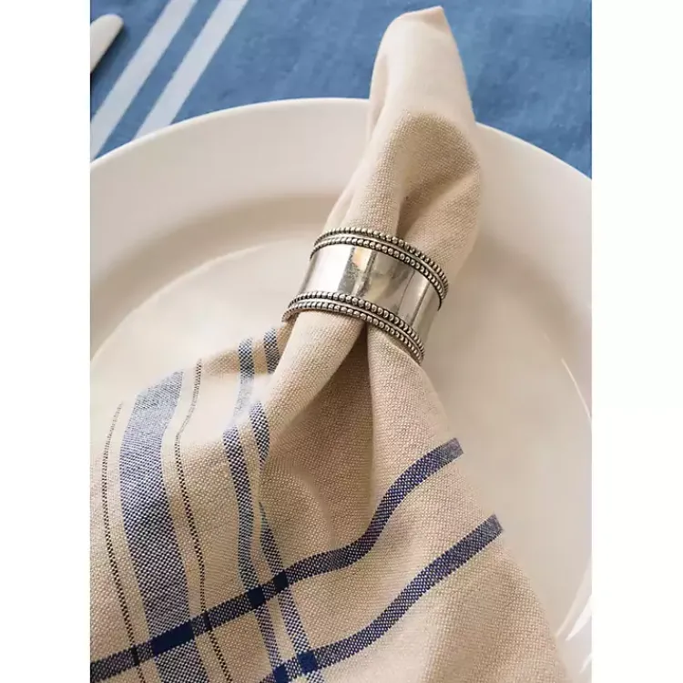 Table Linens-Kirklands Home Nautical French Stripe Napkins, Set of 6 Blue