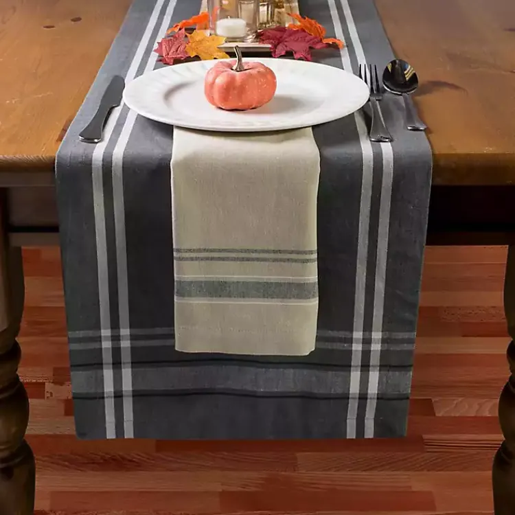 Table Linens-Kirklands Home French Stripe Napkins, Set of 6 Black