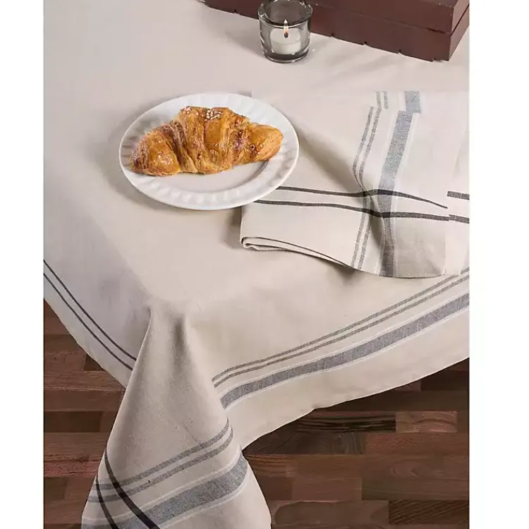 Table Linens-Kirklands Home French Stripe Napkins, Set of 6 Black