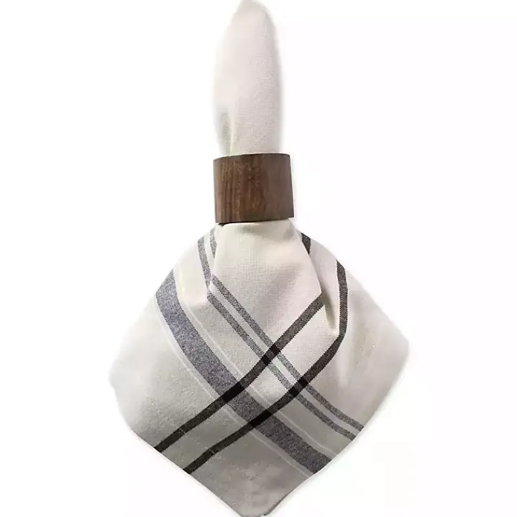 Table Linens-Kirklands Home French Stripe Napkins, Set of 6 Black