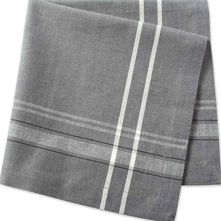 Table Linens-Kirklands Home Chambray French Stripe Napkins, Set of 6 Gray