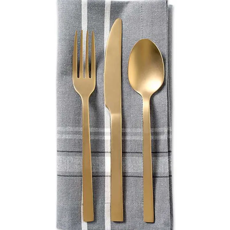 Table Linens-Kirklands Home Chambray French Stripe Napkins, Set of 6 Gray